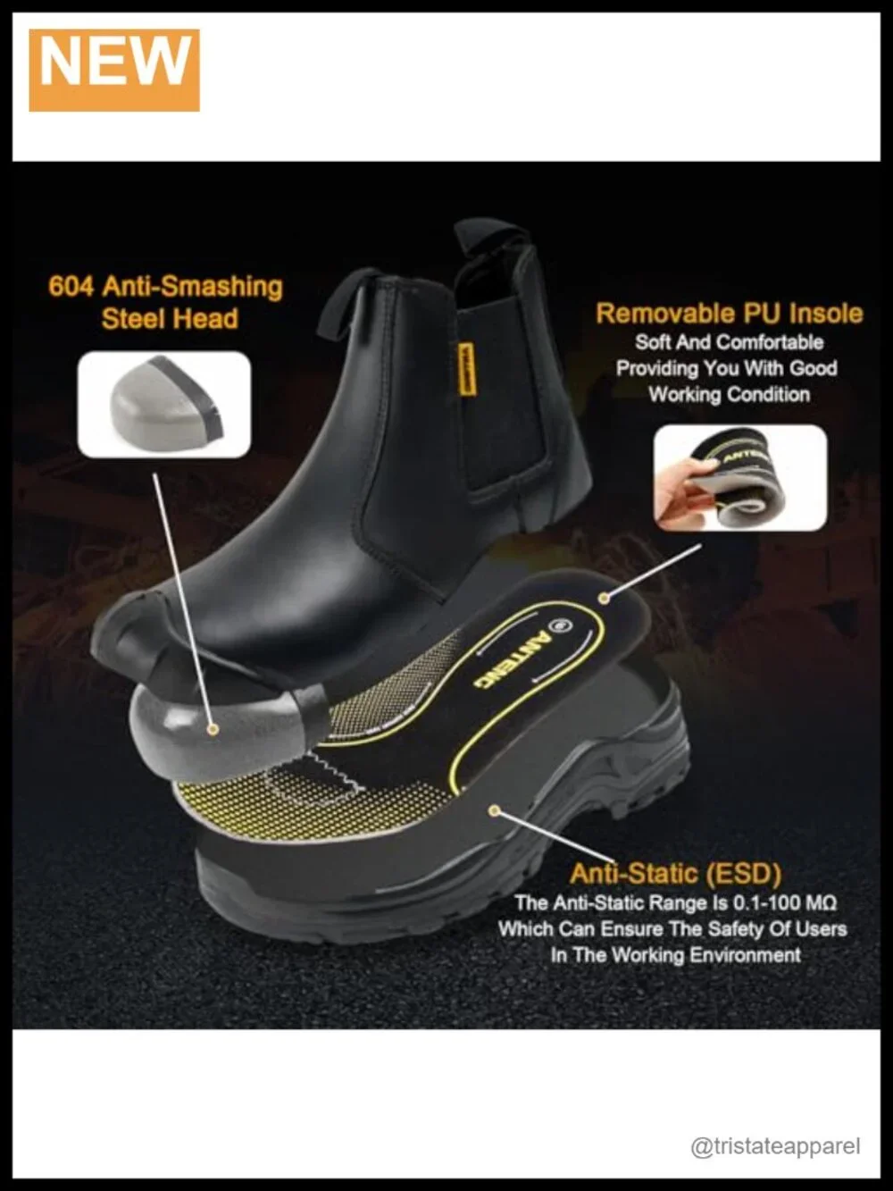 Men's Composite Toe Work Boots Steel Toe Safety Footwear
